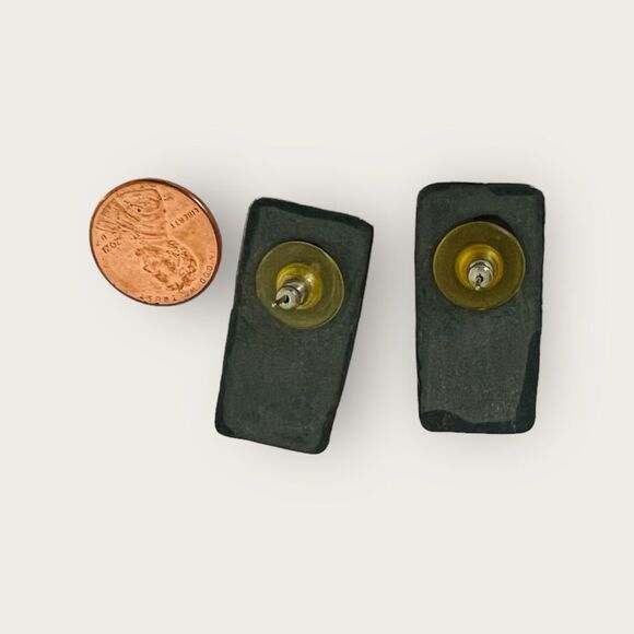 Painted porcelain earrings - Picture 4 of 4